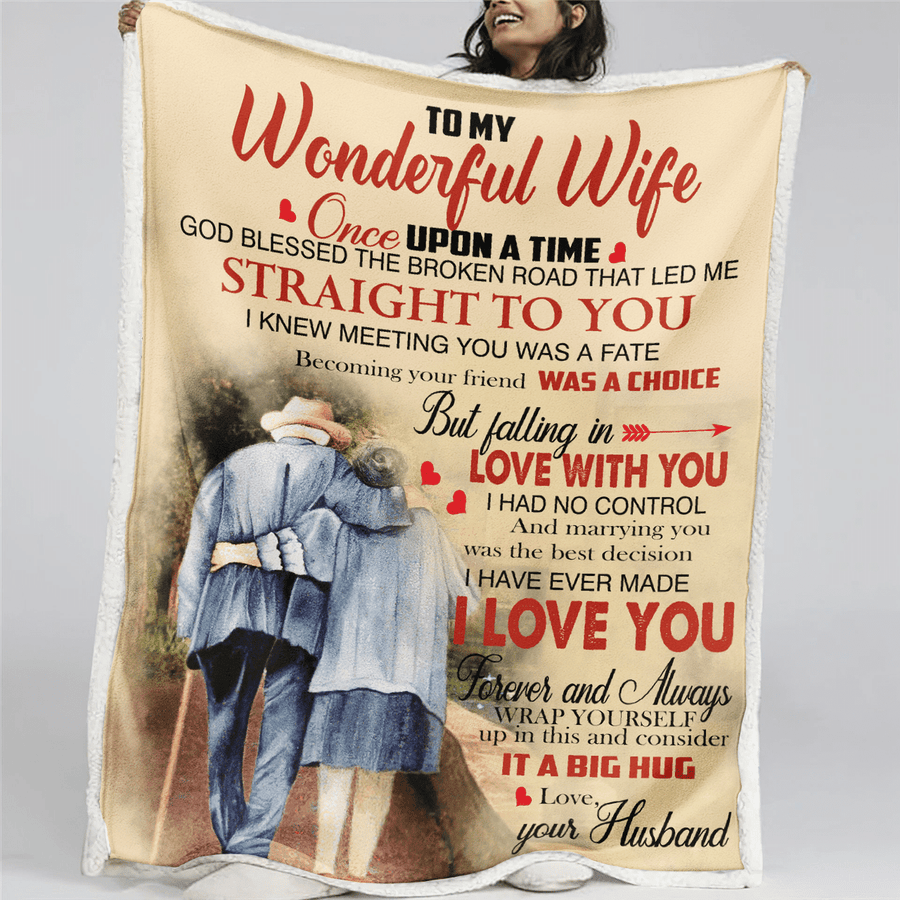 To My Wife - I Love You - Fleece Blanket