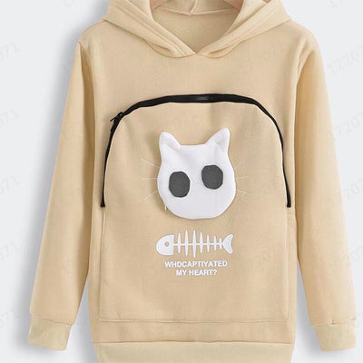 Cat Lovers Hoodie Cuddle Pouch ( Who Captivated My Heart? )