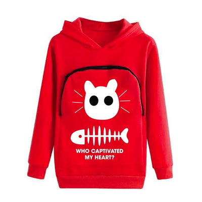 Cat Lovers Hoodie Cuddle Pouch ( Who Captivated My Heart? )