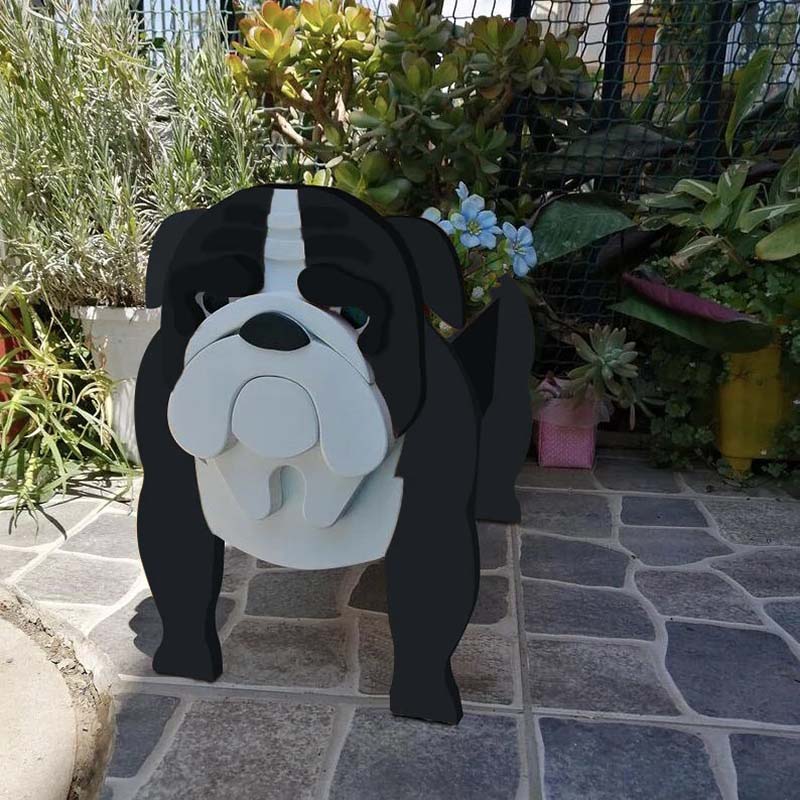 Black English Bulldog Planter AP049