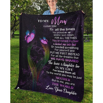 To My Mom - From Daughter - Butterfly A319 - Premium Blanket