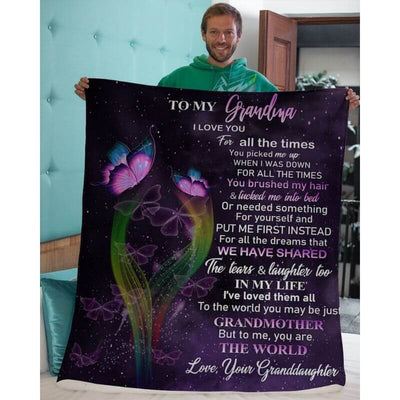 To My Grandma - From Granddaughter - Butterfly A319 - Premium Blanket
