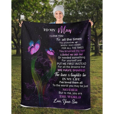 To My Mom - From Son - Butterfly A319 - Premium Blanket