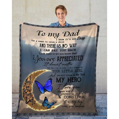 To My Dad - From Daughter - Butterfly A314 - Premium Blanket