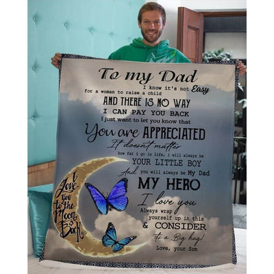 To My Dad - From Son - Butterfly A314 - Premium Blanket
