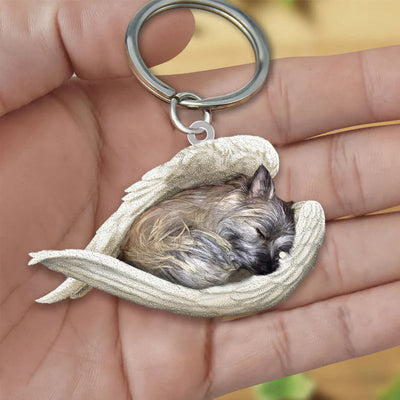 Sleeping Angel Acrylic Keychain Cairn Terrier