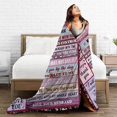 To My Wife - From Husband - B164 - Premium Blanket