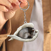 Sleeping Angel Acrylic Keychain Greyhound