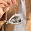 Sleeping Angel Acrylic Keychain Border Terrier SA136