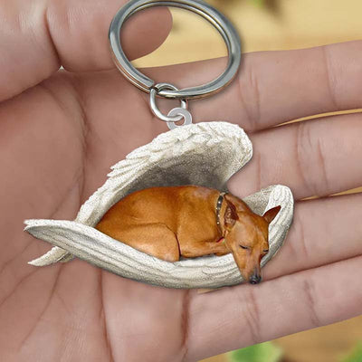 Sleeping Angel Acrylic Keychain Miniature Pinscher SA173