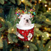 English Bulldog In Snow Pocket Christmas Ornament SP024