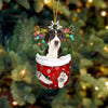 Greater Swiss Mountain Dog In Snow Pocket Christmas Ornament SP132