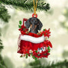 Dachshund In Gift Bag Christmas Ornament GB135