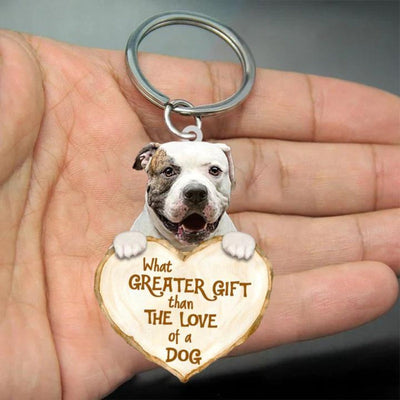 American Bulldog What Greater Gift Than The Love Of A Dog Acrylic Keychain GG083
