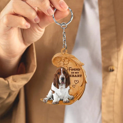 Basset Hound Forever In My Heart Acrylic Keychain FK032
