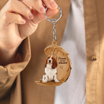 Basset Hound Forever In My Heart Acrylic Keychain FK081