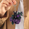 Scottish Terrier In Purple Rose Acrylic Keychain PR084