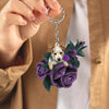 Heeler In Purple Rose Acrylic Keychain PR092