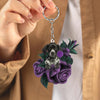 German Shorthaired Pointer In Purple Rose Acrylic Keychain PR096