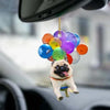 Pug Fly With Bubbles Car Hanging Ornament BC013