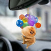 Pomeranian Dog Fly With Bubbles Car Hanging Ornament BC063