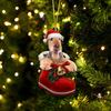 Airedale Terrier In Santa Boot Christmas Hanging Ornament SB034