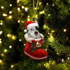 Australian Cattle Dog In Santa Boot Christmas Hanging Ornament SB068
