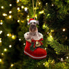 Cesky Terrier In Santa Boot Christmas Hanging Ornament SB093