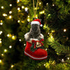 Dutch Shepherd In Santa Boot Christmas Hanging Ornament SB102