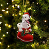 Bedlington Terrier In Santa Boot Christmas Hanging Ornament SB130