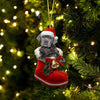 Neapolitan Mastiff In Santa Boot Christmas Hanging Ornament SB165