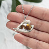 Mixed Breed Dog Sleeping Angel Stainless Steel Necklace SN079