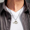 White Staffie Sleeping Angel Stainless Steel Necklace SN119