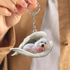 Sleeping Angel Acrylic Keychain Maltipoo