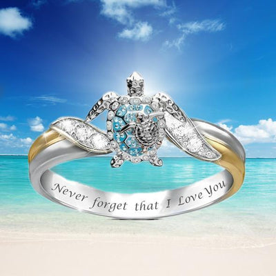 Mom Loves You Forever —— Turtle Crystal Ring