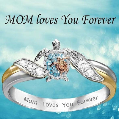 Mom Loves You Forever —— Turtle Crystal Ring