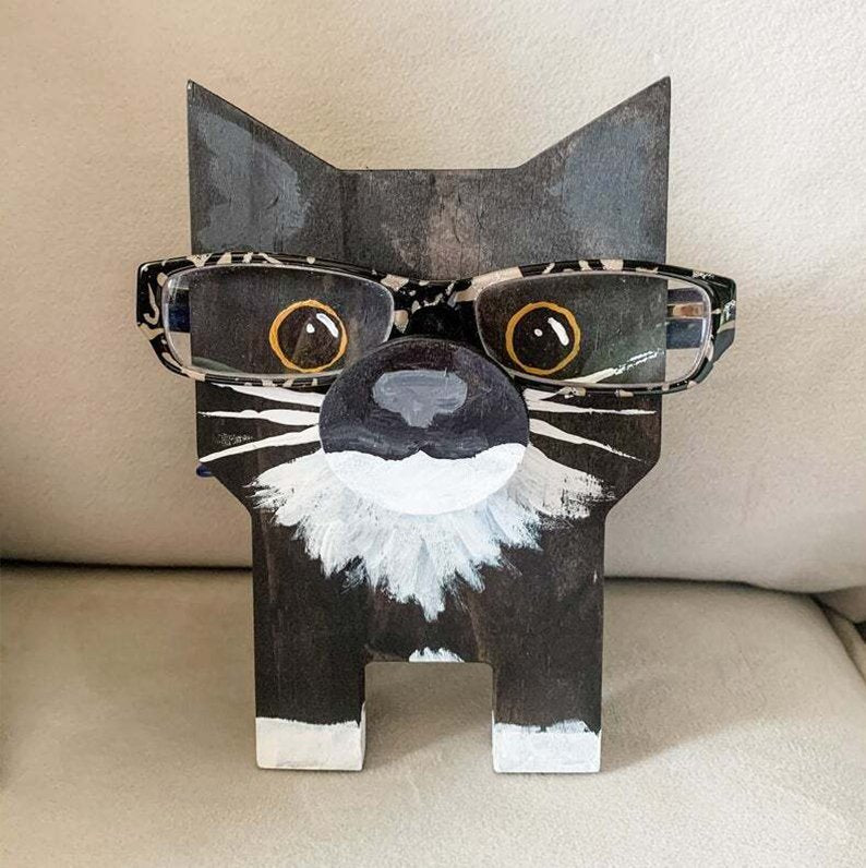 Handmade Glasses Stand Cat